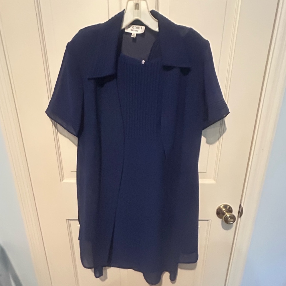 Vintage 2 piece dress set with sheer cover up 10P